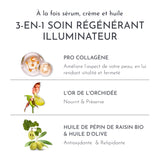 3-en-1 soin régénérant illuminateur à la fois sérum, crème et huile